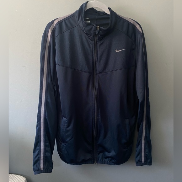 Vintage Nike Mens Epic Jacket Blue Full Zip Atheisure Workout Track Jacket - Picture 1 of 7
